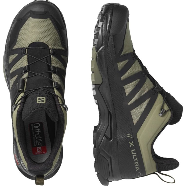 Black / Olive Salomon X Ultra 4 GTX Men's Hiking Shoes | PH 61259A